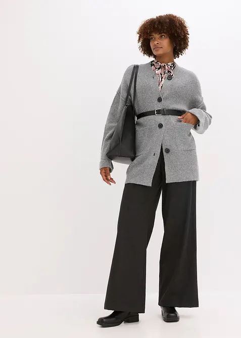 Maxi cardigan con cintura, bonprix