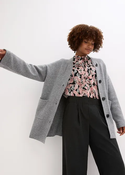 Maxi cardigan con cintura, bonprix