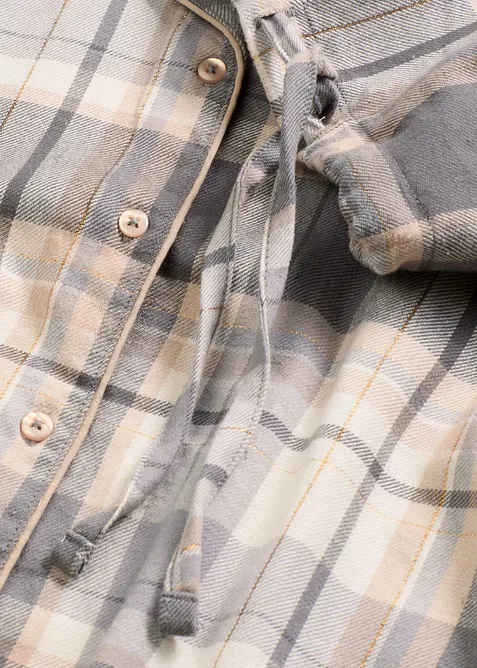 Pigiama in tessuto di flanella con filato glitter e sacchetto regalo, bonprix