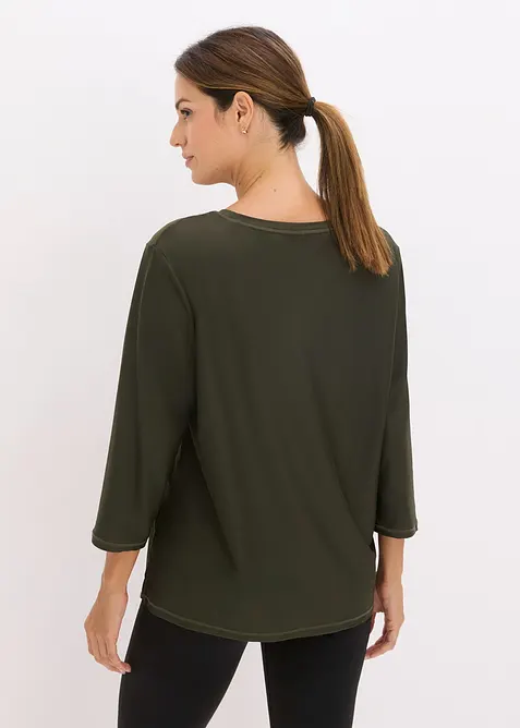 Maglia tecnica utra-morbida ad asciugatura rapida con maniche a 3/4, bonprix