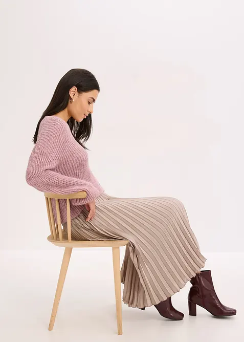 Cardigan corto con filato glitterato in misto lana, bonprix