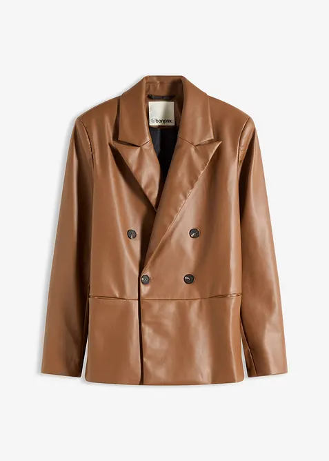 Blazer oversize in similpelle, bonprix