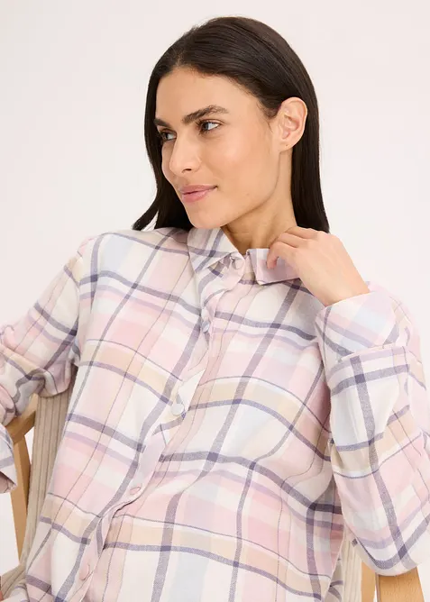 Camicia da notte in flanella con bottoni, bonprix