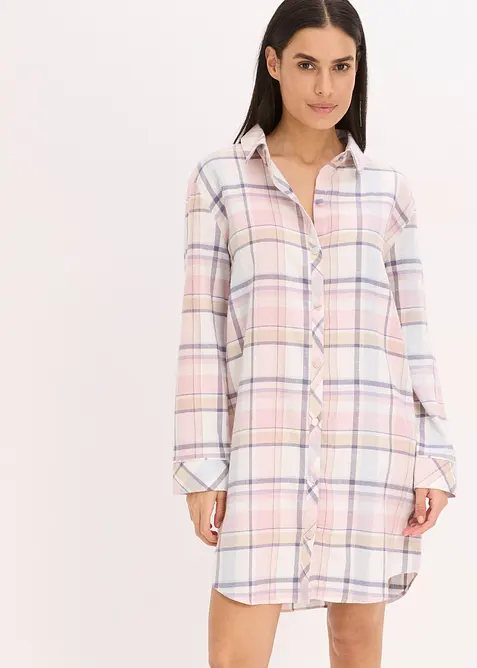 Camicia da notte in flanella con bottoni, bonprix