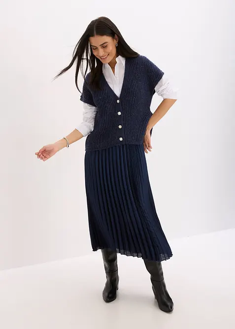 Gilet in maglia con bottoni decorativi e percentuale di lana, bonprix