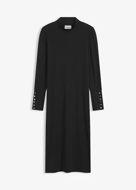 Abito di jersey a coste in misto viscosa, bonprix