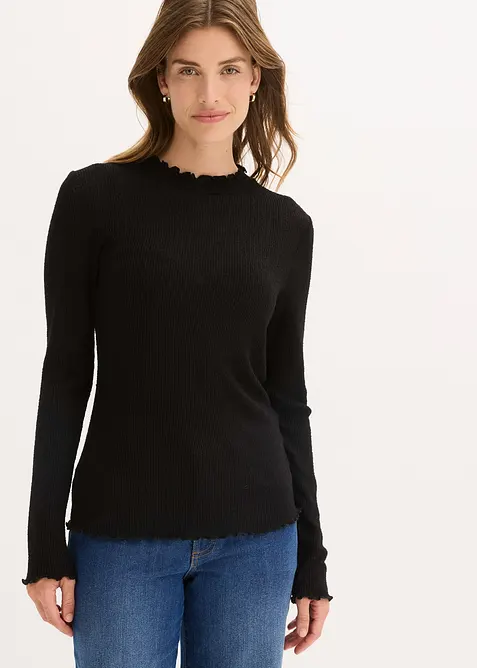 Maglia a costine in misto viscosa, bonprix