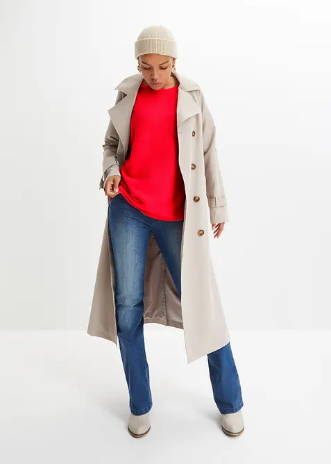 Maglione oversize a costine in misto viscosa, bonprix