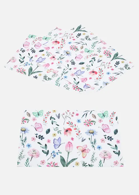 Tovagliette americane con fiori (pacco da 4), bonprix