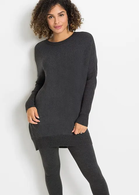 Maglione lungo in misto viscosa, bonprix