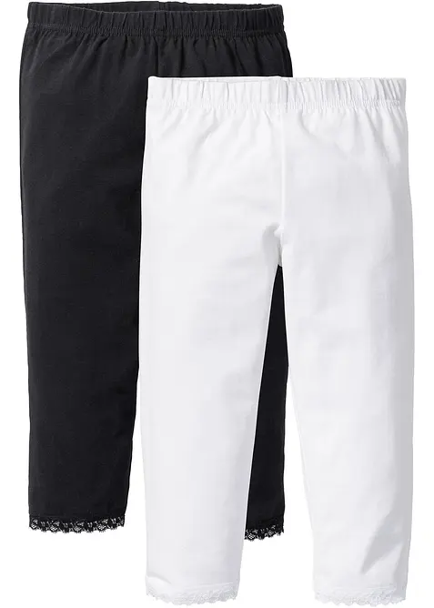 Leggings a pinocchietto con cotone biologico (pacco da 2), bonprix