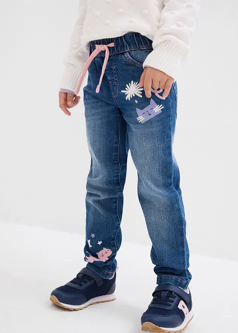 Jeans straight, vita media, bonprix