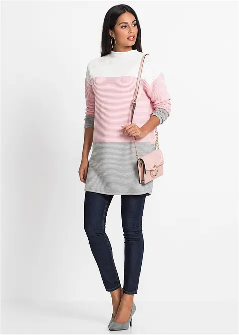 Maglione lungo a righe, bonprix