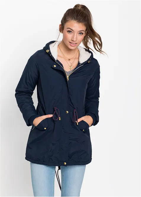 Parka con pile teddy, bonprix