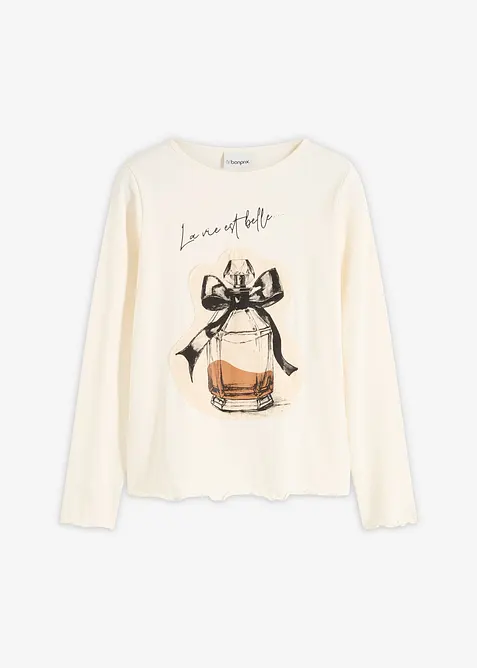 Maglia a maniche lunghe in cotone elasticizzato, bonprix