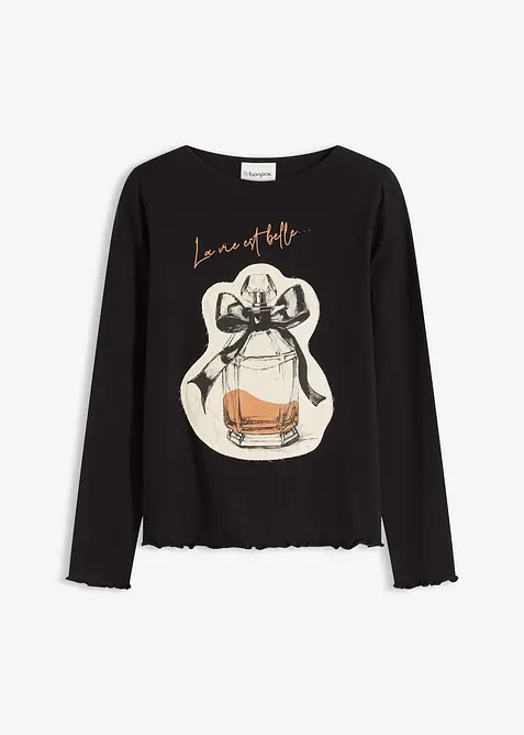 Maglia a maniche lunghe in cotone elasticizzato, bonprix