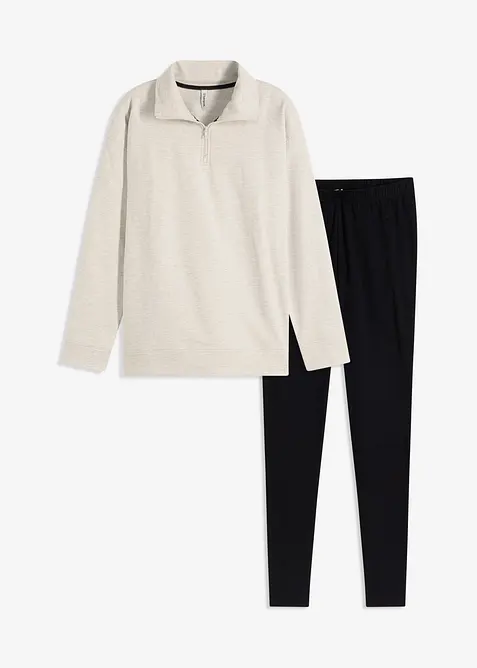 Tuta da casa in felpa con leggings, bonprix