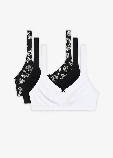 Reggiseno senza ferretto con cotone biologico (pacco da 3), bonprix