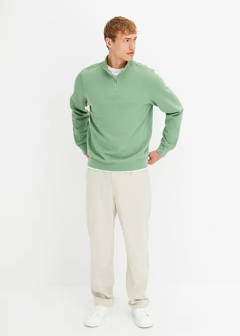 Felpa con colletto e zip, bonprix