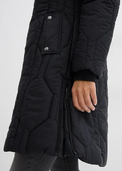 Cappotto corto con trapuntatura a diamante e zip laterali, bonprix