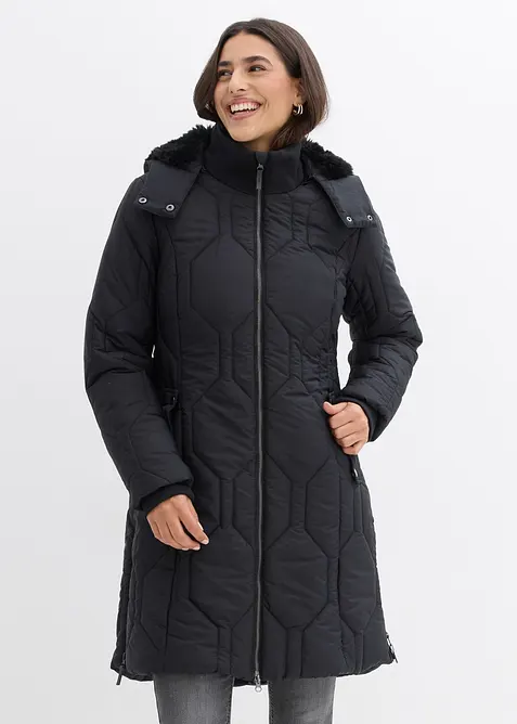 Cappotto corto con trapuntatura a diamante e zip laterali, bonprix