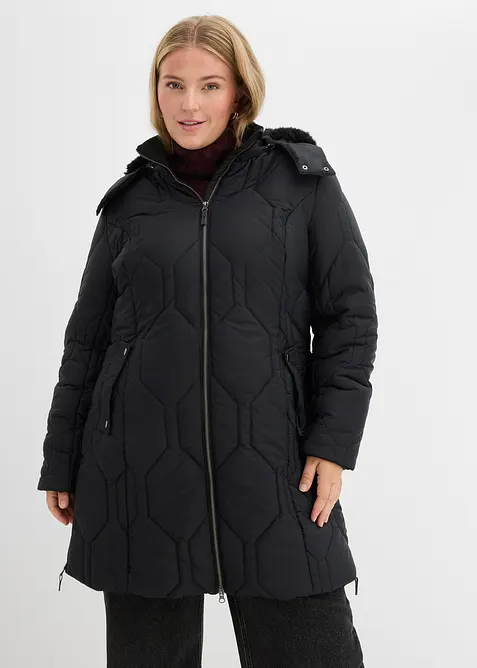 Cappotto corto con trapuntatura a diamante e zip laterali, bonprix