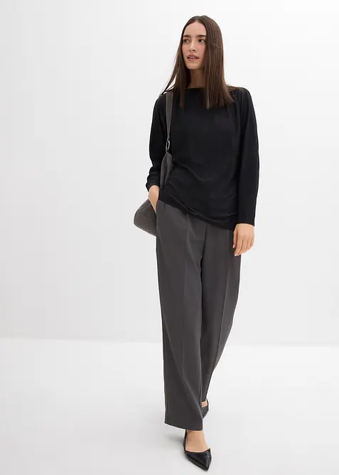 Maglia a maniche lunghe con effetto strutturato, bonprix