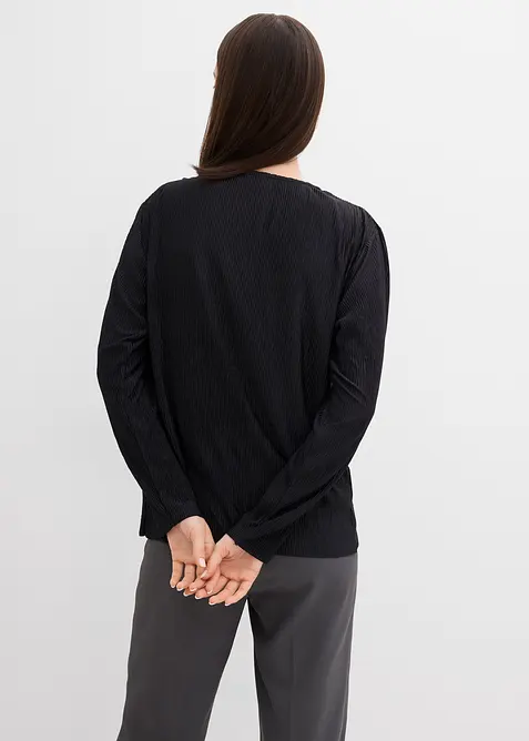 Maglia a maniche lunghe con effetto strutturato, bonprix