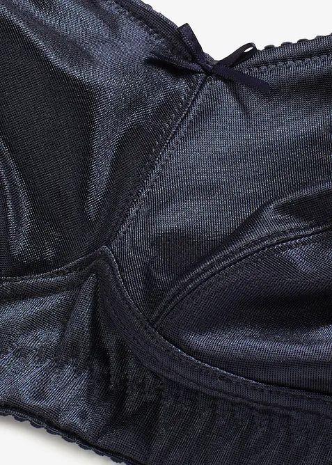 Reggiseno contenitivo senza ferretto con spalline imbottite e materiale lucido, bonprix