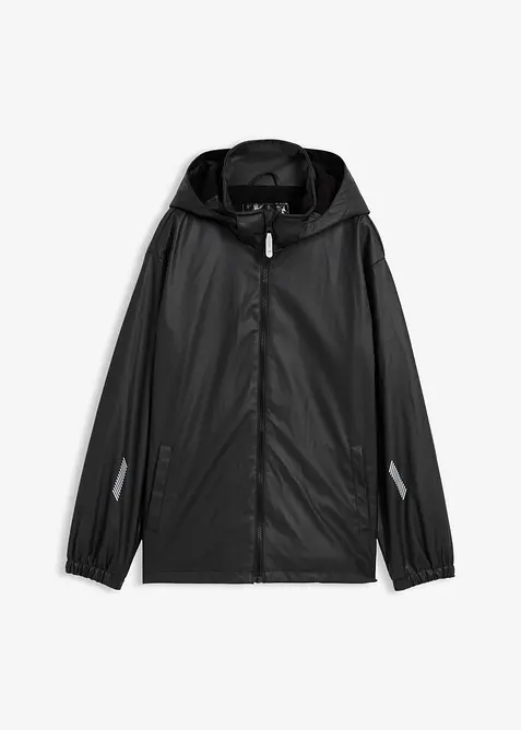 Giacca impermeabile termica con fodera in pile e cappuccio staccabile, bonprix