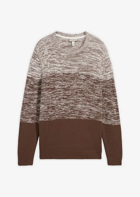 Maglione con taglio comfort in filato fine di misto cotone morbido, bonprix