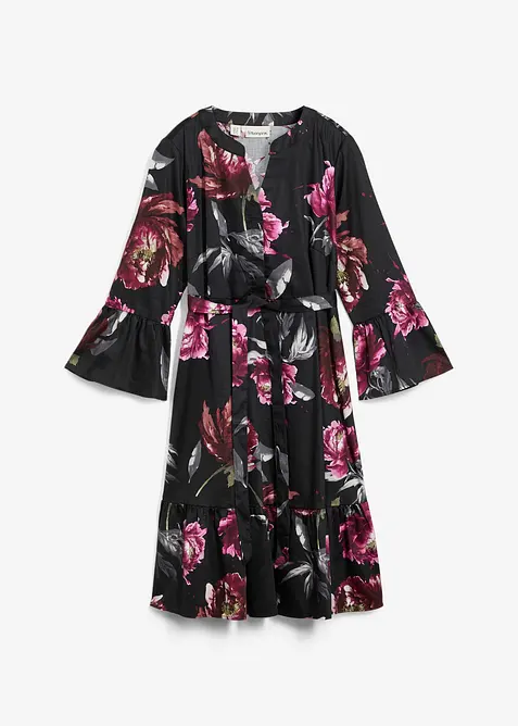 Abito chemisier prémaman / da allattamento in satin di puro cotone, bonprix