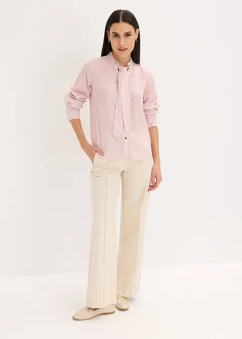 Camicetta di chiffon con fiocco staccabile, bonprix