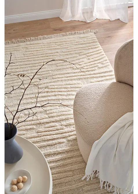 Tappeto Kilim con struttura a rilievo e frange, bonprix
