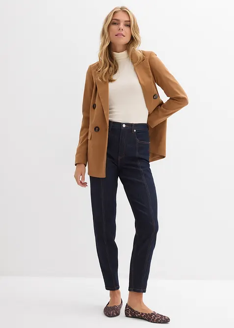 Mom jeans elasticizzati, vita alta, bonprix