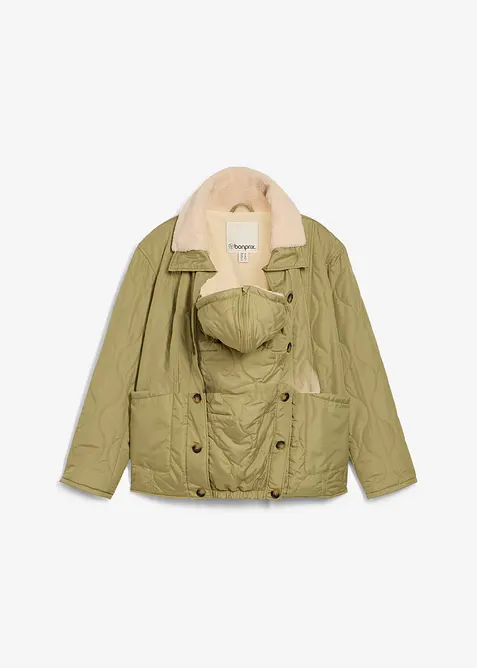 Giacca prémaman leggera 3 in 1 con fodera in teddy e inserto babywearing, bonprix