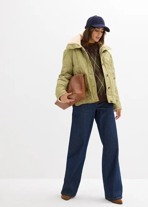 Giacca prémaman leggera 3 in 1 con fodera in teddy e inserto babywearing, bonprix