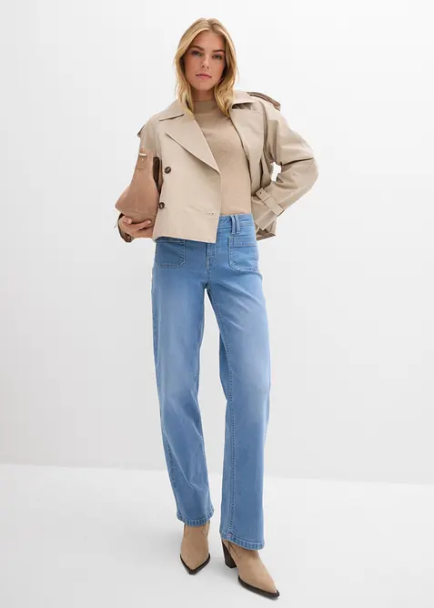 Jeans straight, vita media, bonprix