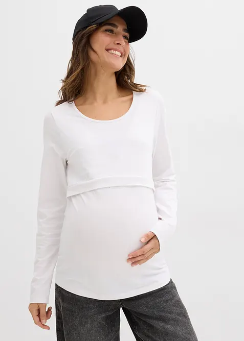 Maglia prémaman / da allattamento in cotone biologico (pacco da 2), bonprix