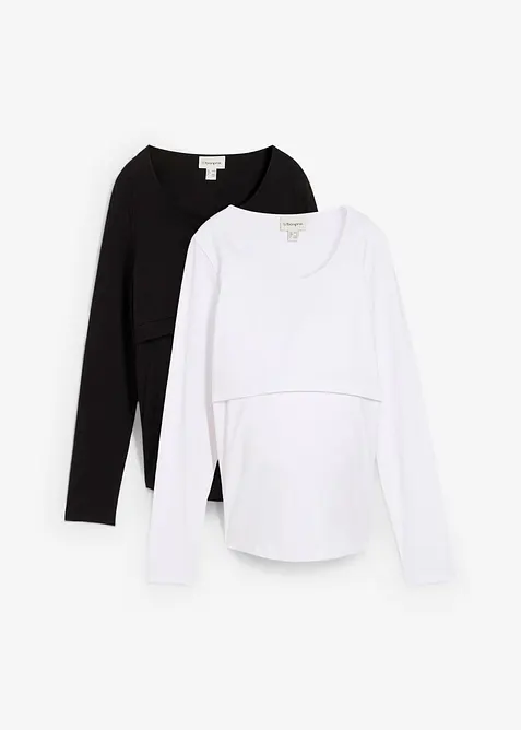 Maglia prémaman / da allattamento in cotone biologico (pacco da 2), bonprix