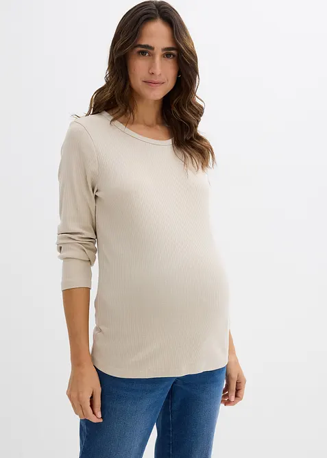 Maglia prémaman a costine in puro cotone (pacco da 2), bonprix