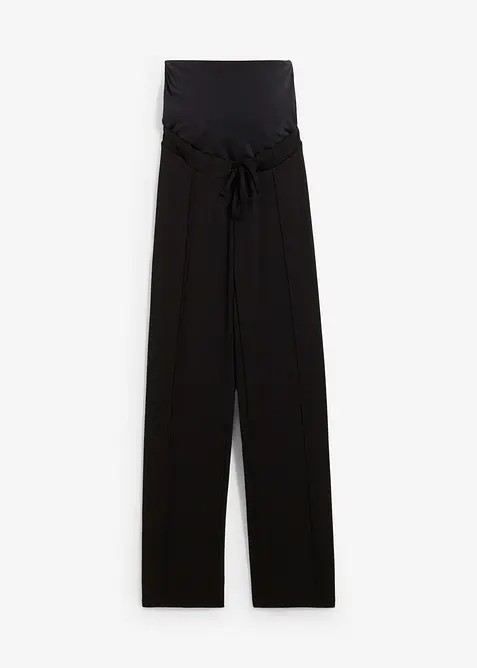 Pantaloni prémaman in punto di Roma a gamba larga e dalla linea dritta, bonprix
