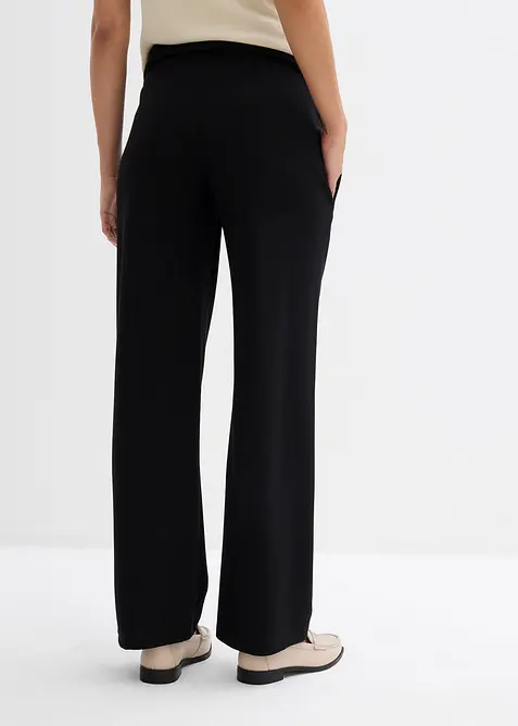 Pantaloni prémaman in punto di Roma a gamba larga e dalla linea dritta, bonprix