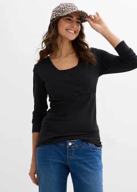 Maglia pr&eacute;maman / da allattamento 2 in 1 in puro cotone biologico (pacco da 2), bonprix