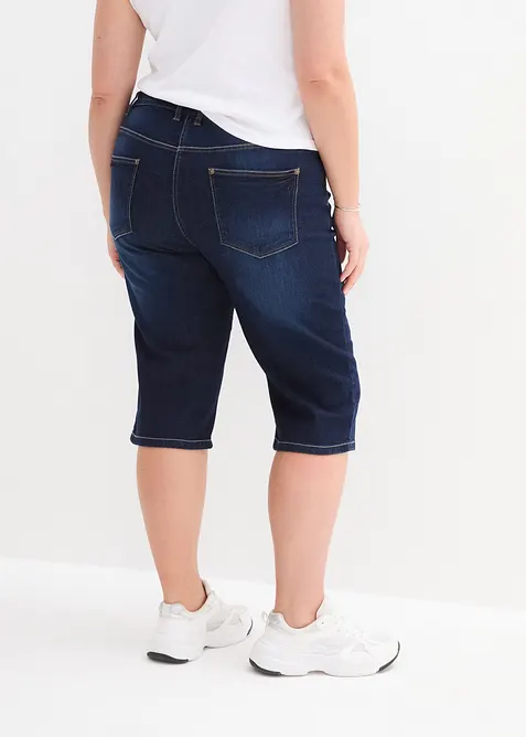 Bermuda in jeans con vita media parzialmente elasticizzata, bonprix