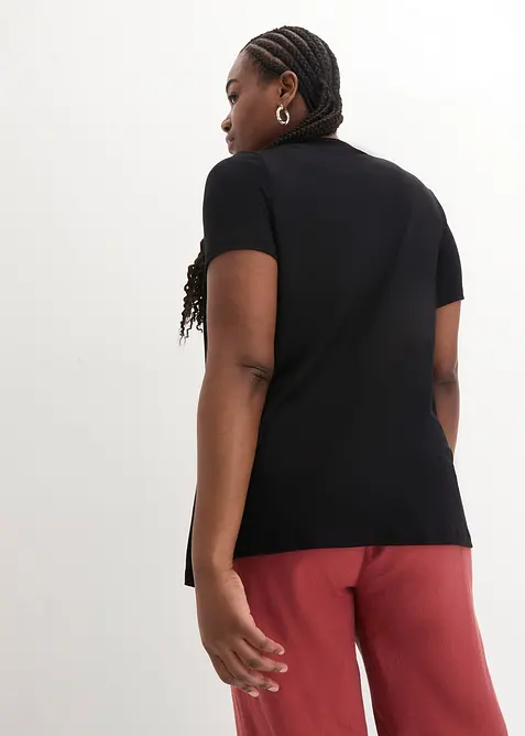 Maglia 2 in 1 con scollo a V e maniche corte, bonprix