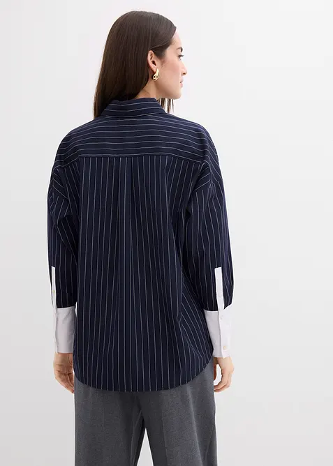 Camicia a righe in misto viscosa, bonprix