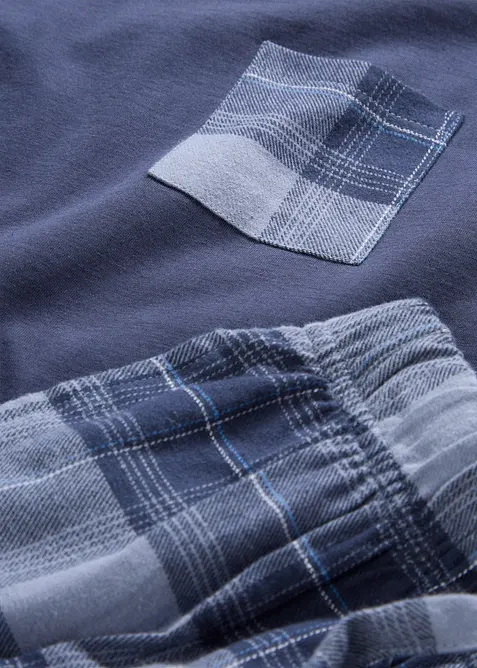Pigiama con pantaloni in flanella di cotone morbido, bonprix