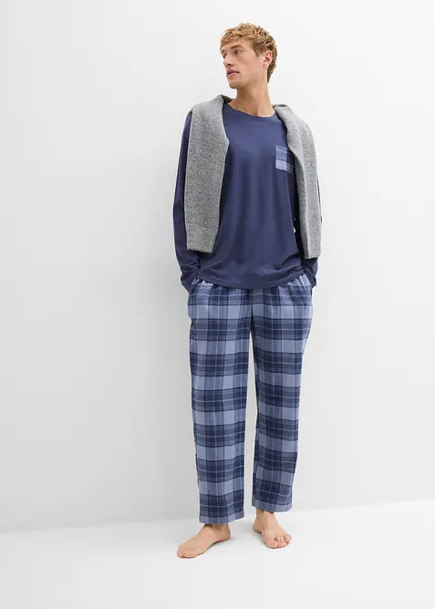 Pigiama con pantaloni in flanella di cotone morbido, bonprix