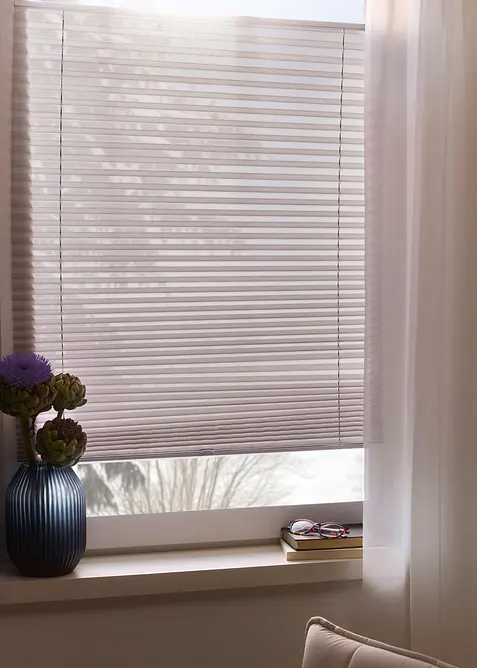 Tenda plissettata semioscurante con velcro adesivo, bonprix